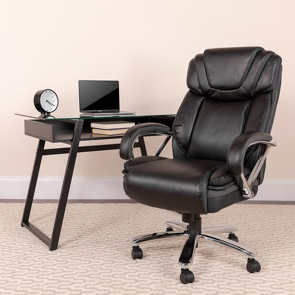 Flash Furniture Hercules Series Big Tall 500 Lb Rated Black Leather Executive Swivel Ch The Home Depot Canada