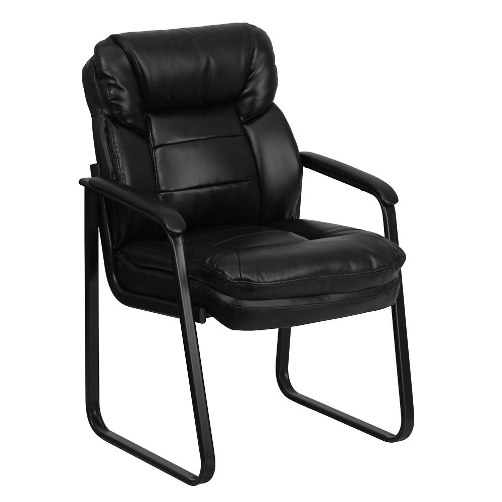 Flash Furniture Black Leather Executive Side Reception Chair with