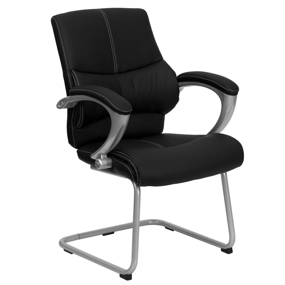 Flash Furniture Black Leather Executive Side Reception Chair With   P 1001503573 