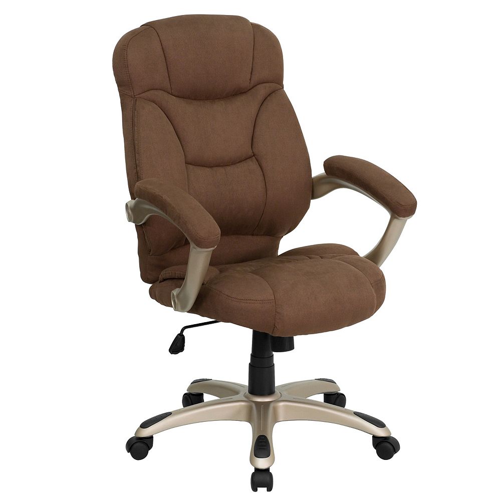 Flash Furniture High Back Brown Microfiber Contemporary Executive