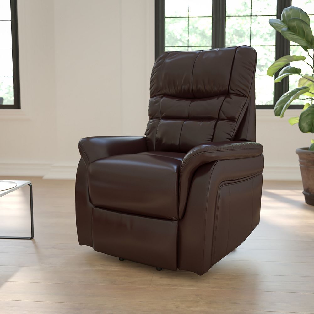 Flash Furniture HERCULES Series Brown Leather Remote Powered Lift