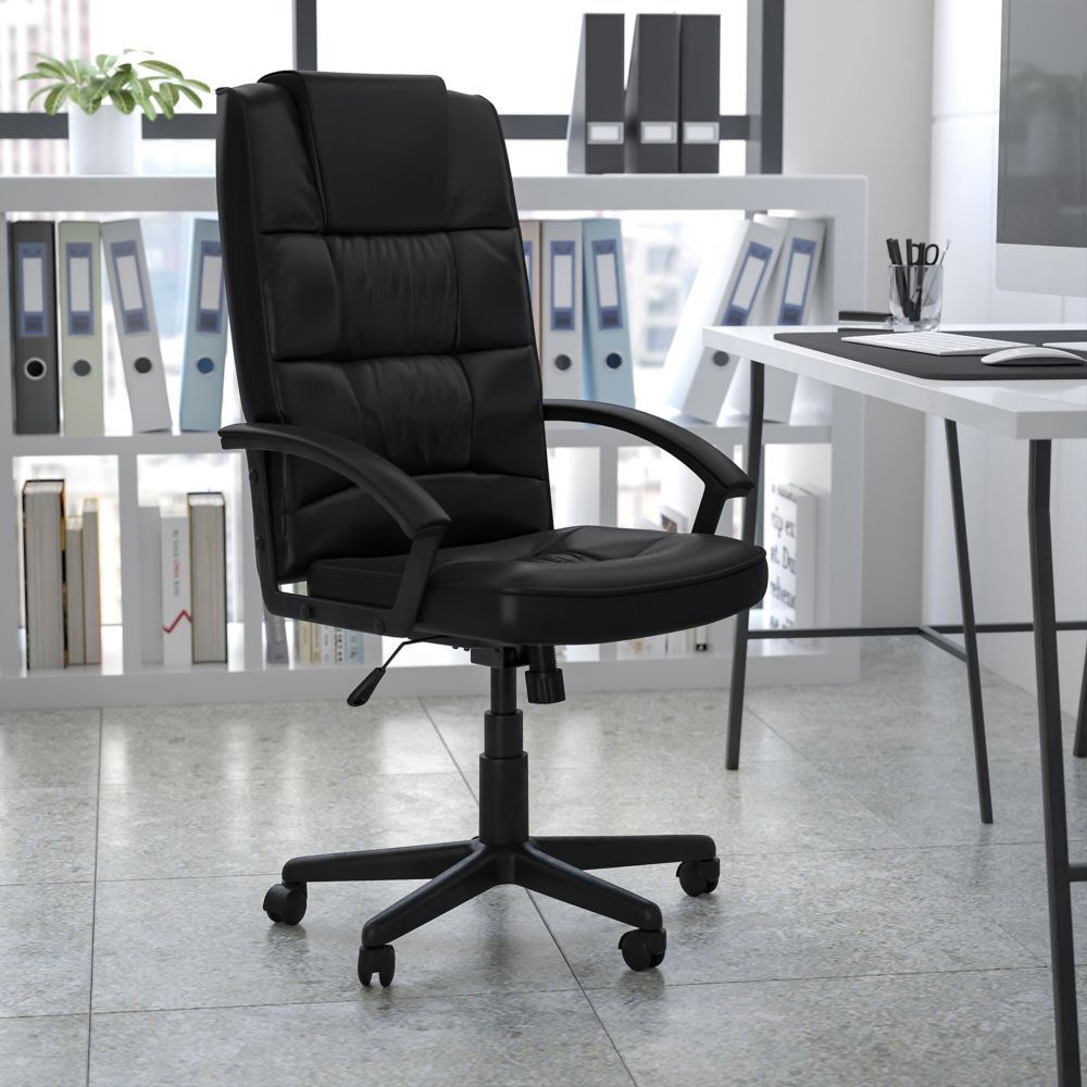 Flash Furniture High Back Black Leather Executive Swivel Office Chair   P 1001504325 