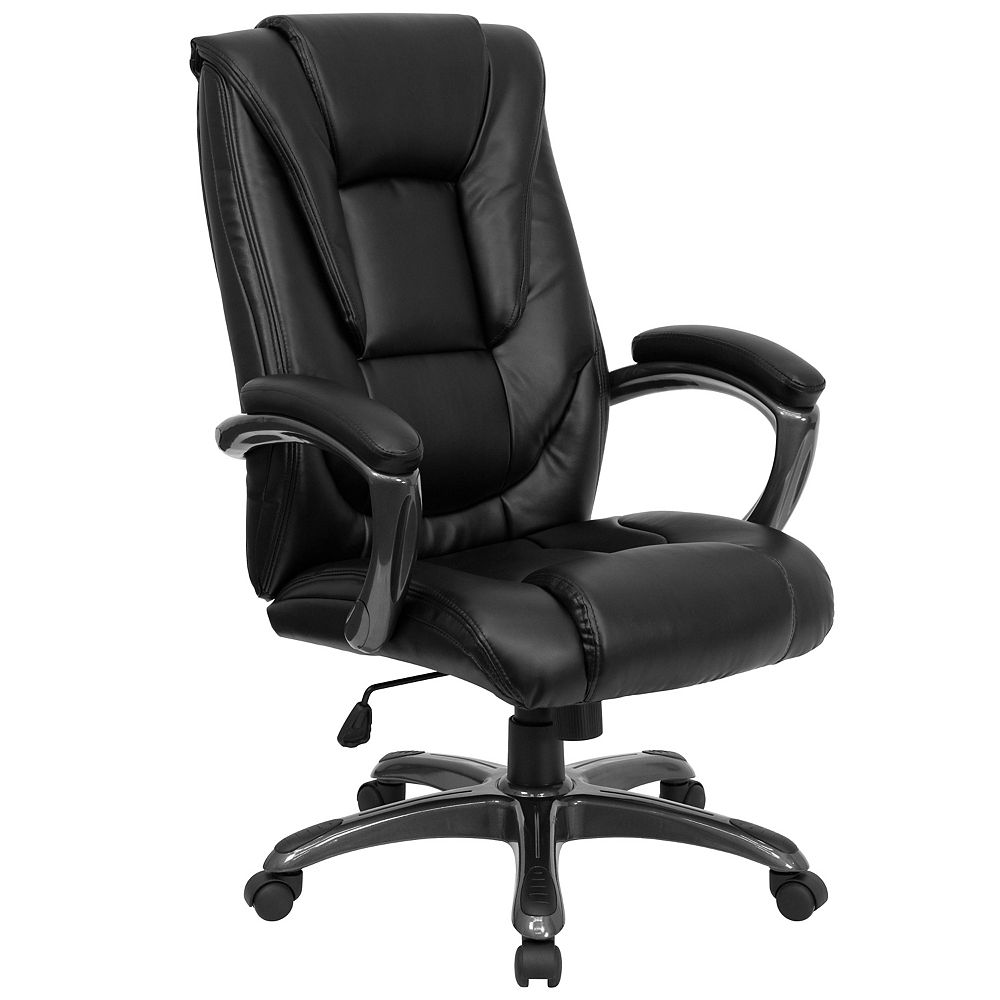 Flash Furniture Black High Back Leather Chair The Home Depot Canada