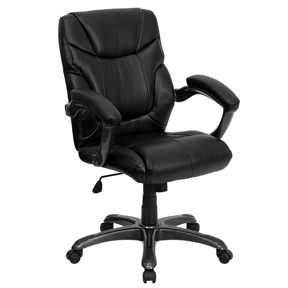 Flash Furniture Mid Back Black Leather Overstuffed Swivel Task Ergonomic Office Chair With The Home Depot Canada Flash Furniture Mid Back Black Leather, Ergonomic Office Chair Canada