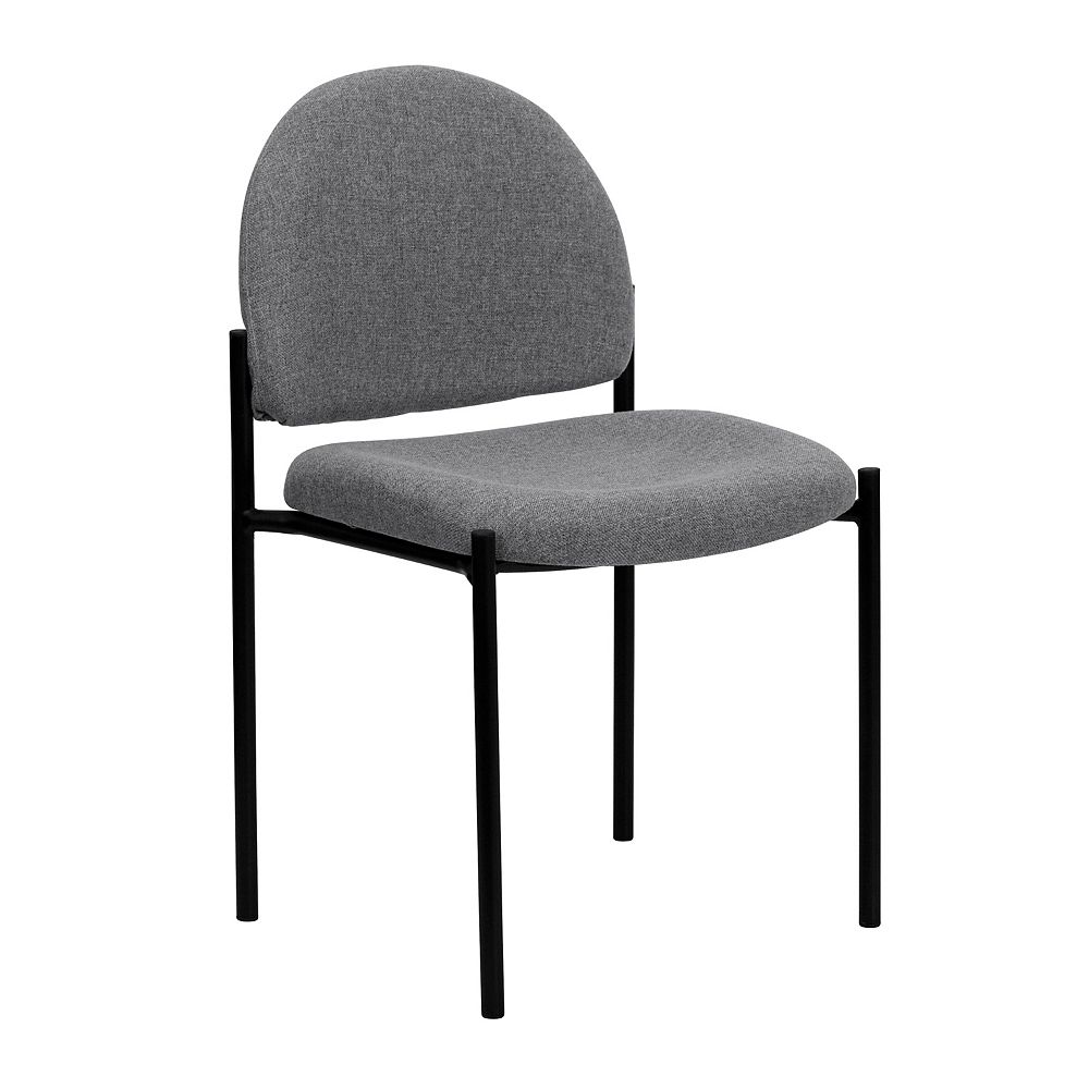 Comfort Gray Fabric Stackable Steel Side Reception Chair