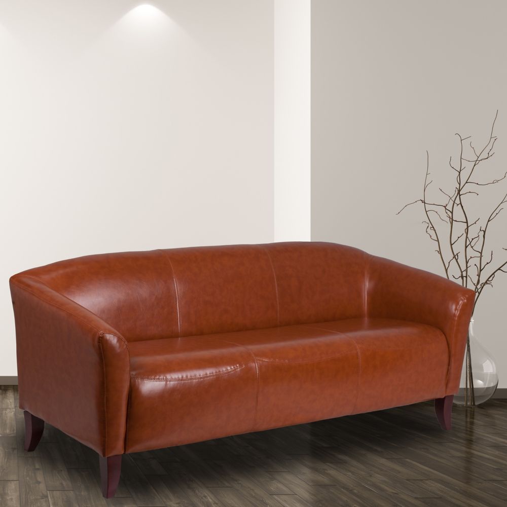 Flash Furniture HERCULES Imperial Series Cognac Leather Sofa | The Home ...
