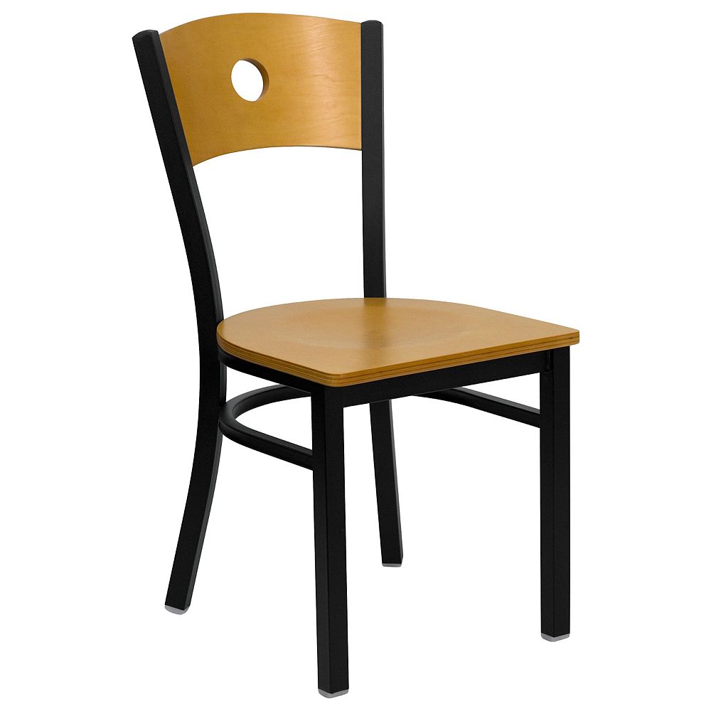 bknat circle chairwood seat