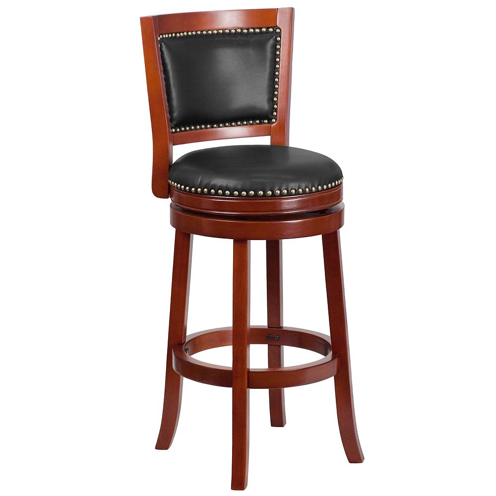 Flash Furniture 30 Dark Cherry Wood Stool The Home Depot Canada