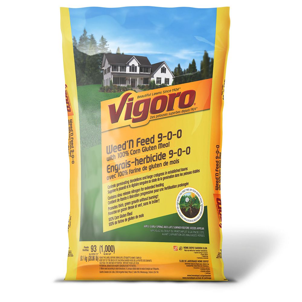 Vigoro Weed N Feed 91kg 9-0-0 With 100 Corn Gluten Meal The Home Depot Canada