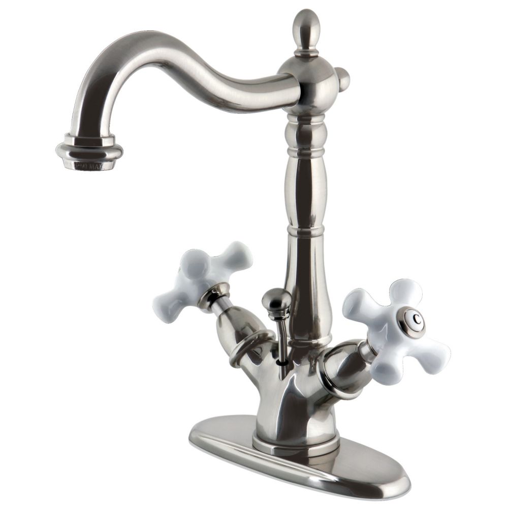 Kingston Brass Victorian Single Hole 2 Handle Bathroom Faucet In Satin   P 1001505812 