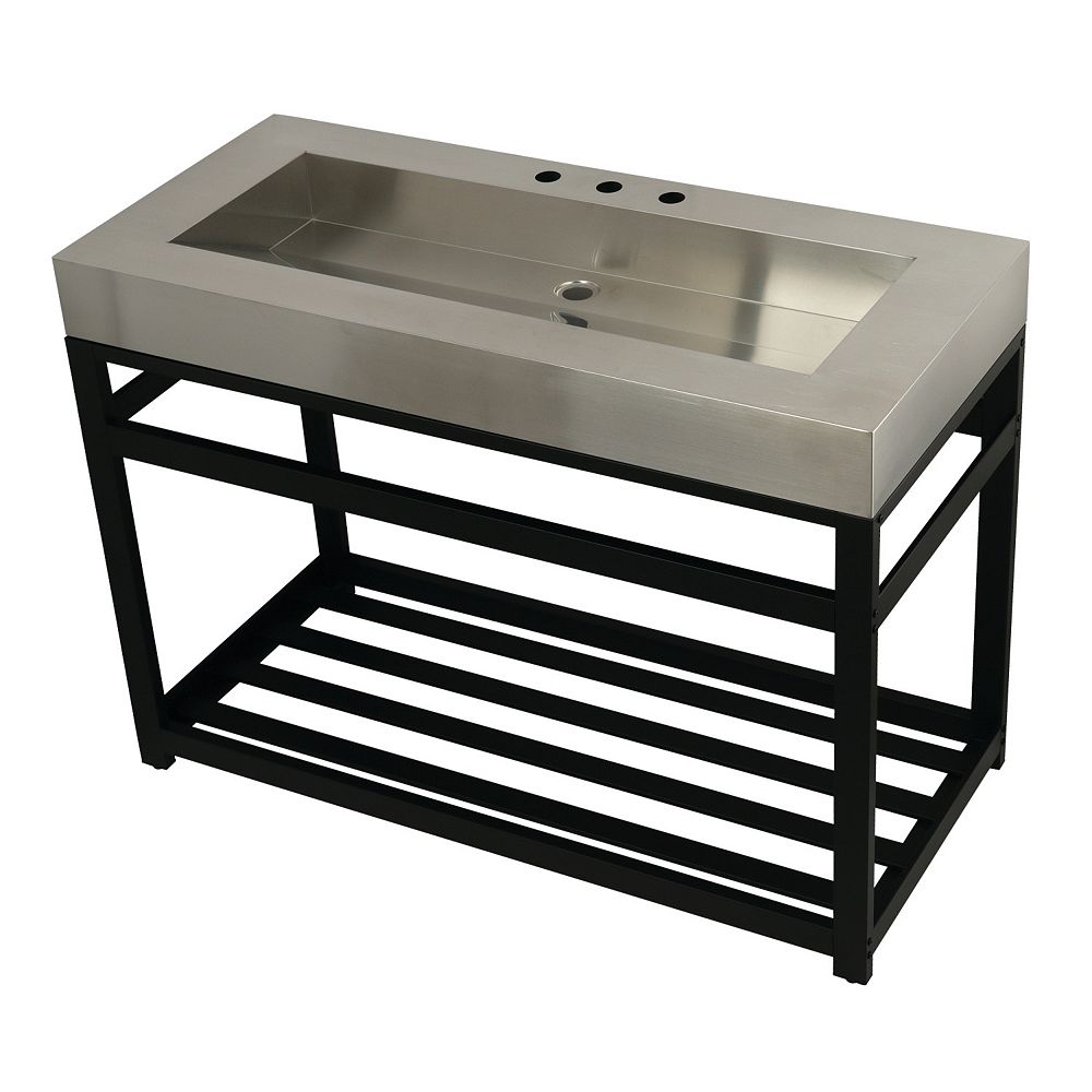 Kingston Brass Stainless Steel 49 In W X 22 In D X 35 In H Console Vanity With Base In The Home Depot Canada