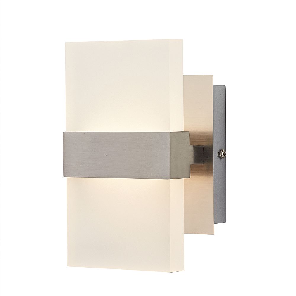 2 Light Brushed Nickel Wall Sconce, Wall Lamps For Living Room Home Depot