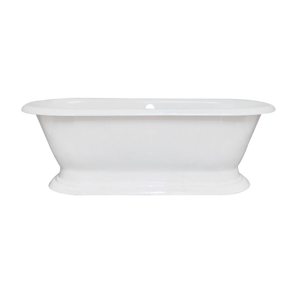 Kingston Brass 6 ft. Cast Iron Double Ended Pedestal Tub in White | The ...