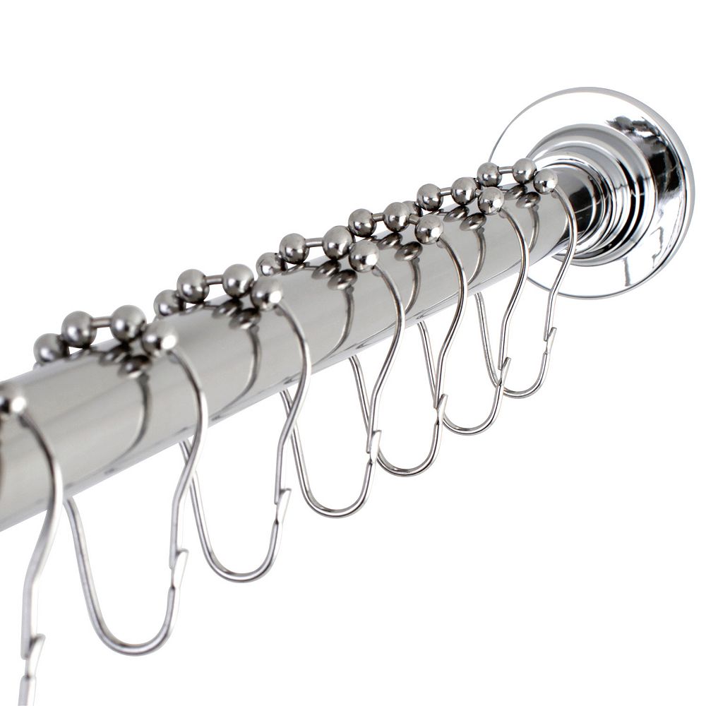 Kingston Brass Classic 60 in. to 72 in. Fixed Shower Rod with Hooks in