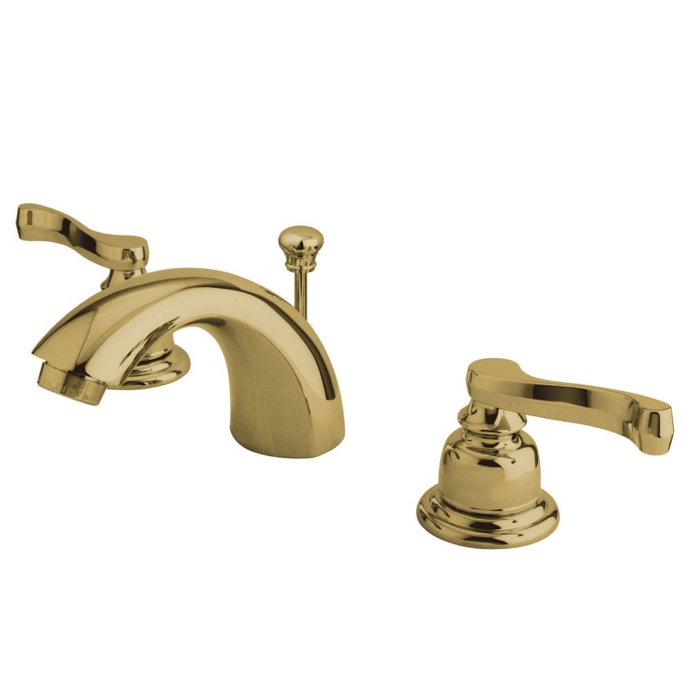 Kingston Brass Royale 4 In Mini Widespread 2 Handle Mid Arc Bathroom Faucet In Polished B 3461