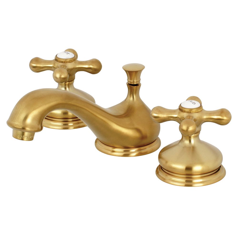 Kingston Brass Classic 8 In Widespread 2 Handle Bathroom Faucet In Satin Brass The Home Depot Canada