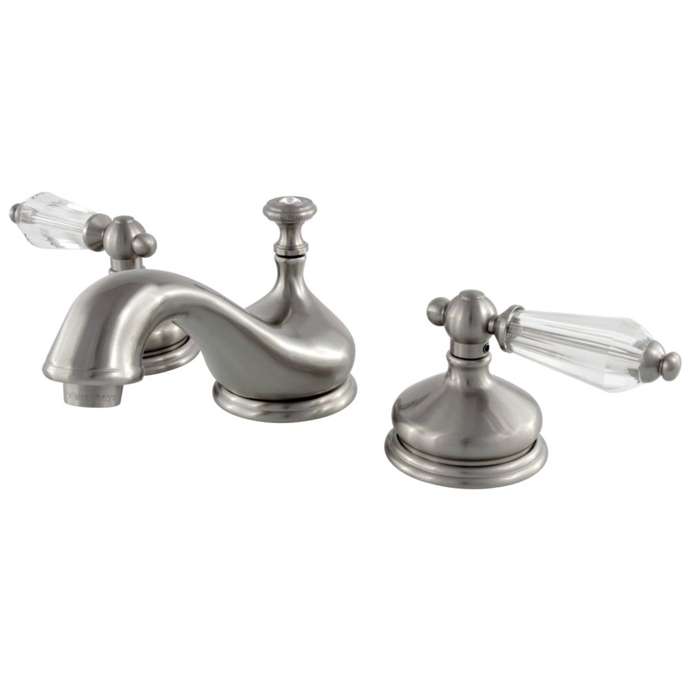 Kingston Brass Classic Crystal Lever 8 In. Widespread 2-Handle Bathroom ...