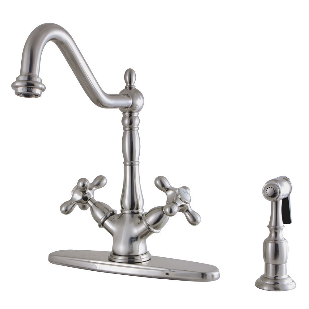 Kingston Brass Victorian 2 Handle Standard Kitchen Faucet With Side