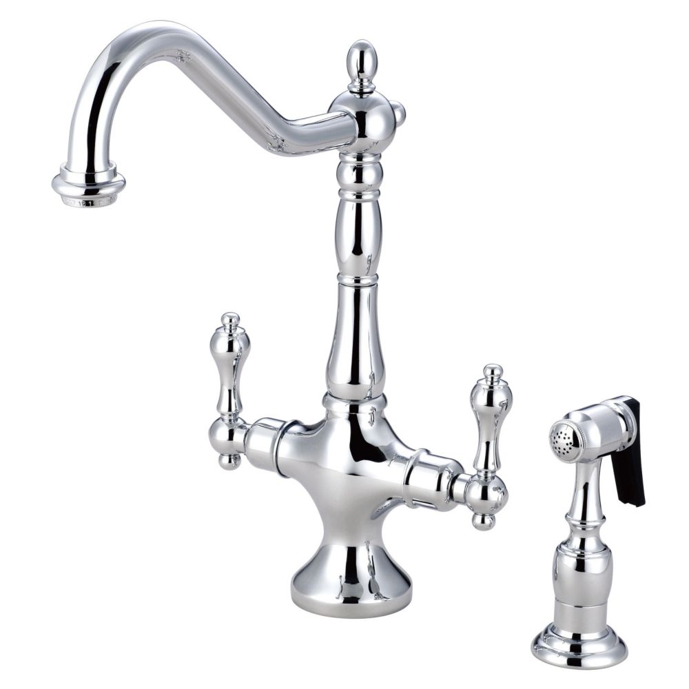 Kingston Brass Victorian 2-Handle Standard Kitchen Faucet With Side ...