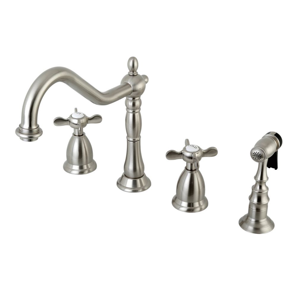 Kingston Brass Vintage Cross 2Handle Standard Kitchen Faucet with Side