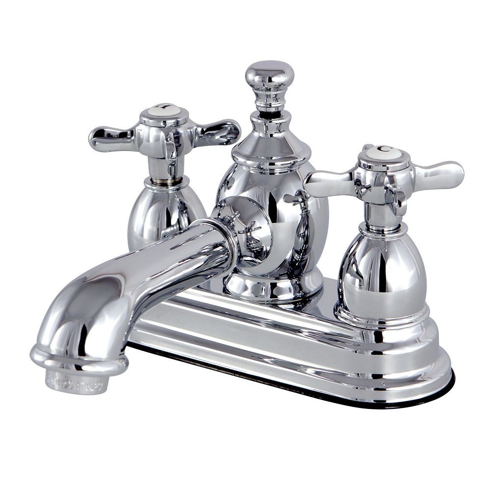 Kingston Brass Vintage Cross 4 In Centerset 2 Handle Mid Arc Bathroom Faucet In Chrome The