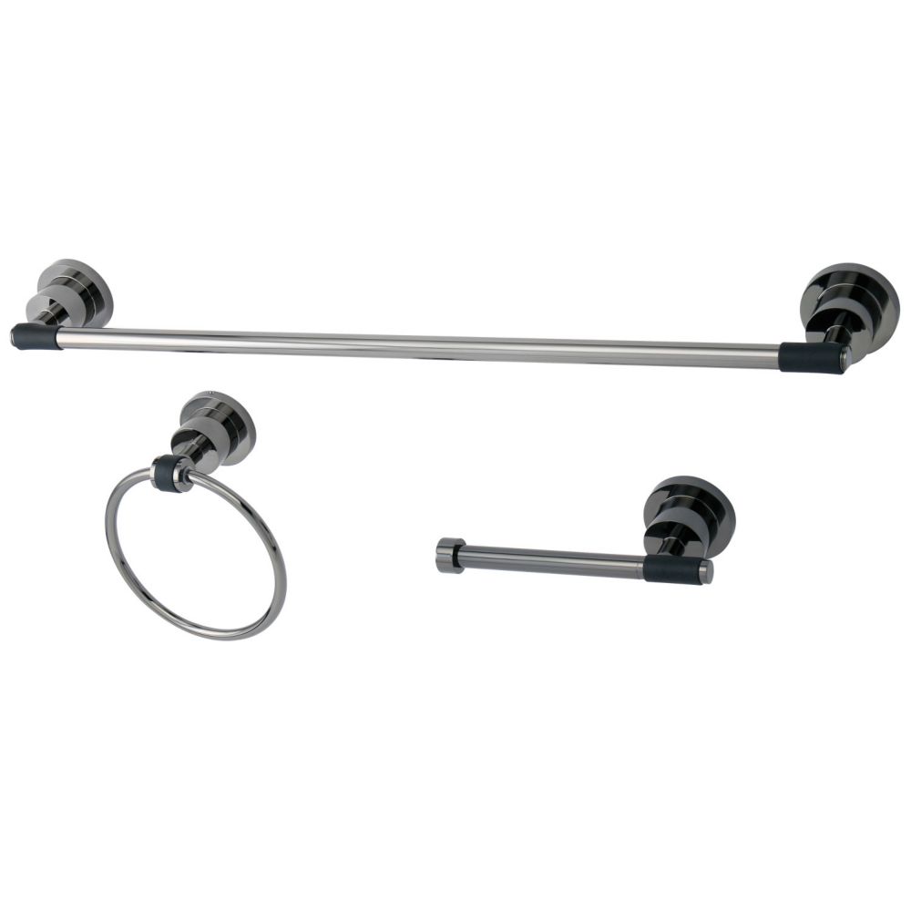 Kingston Brass Modern 3Piece Bath Hardware Set in Black Stainless