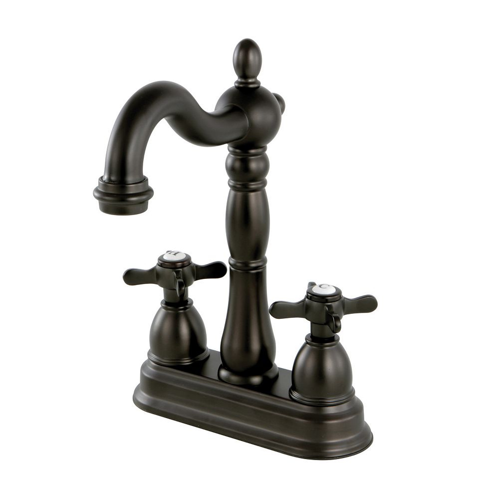Kingston Brass Victorian Cross 2Handle Bar Faucet in Oil Rubbed Bronze
