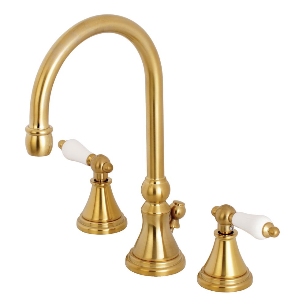 Kingston Brass Governor Porcelain Lever 8 In. Widespread 2-Handle High ...