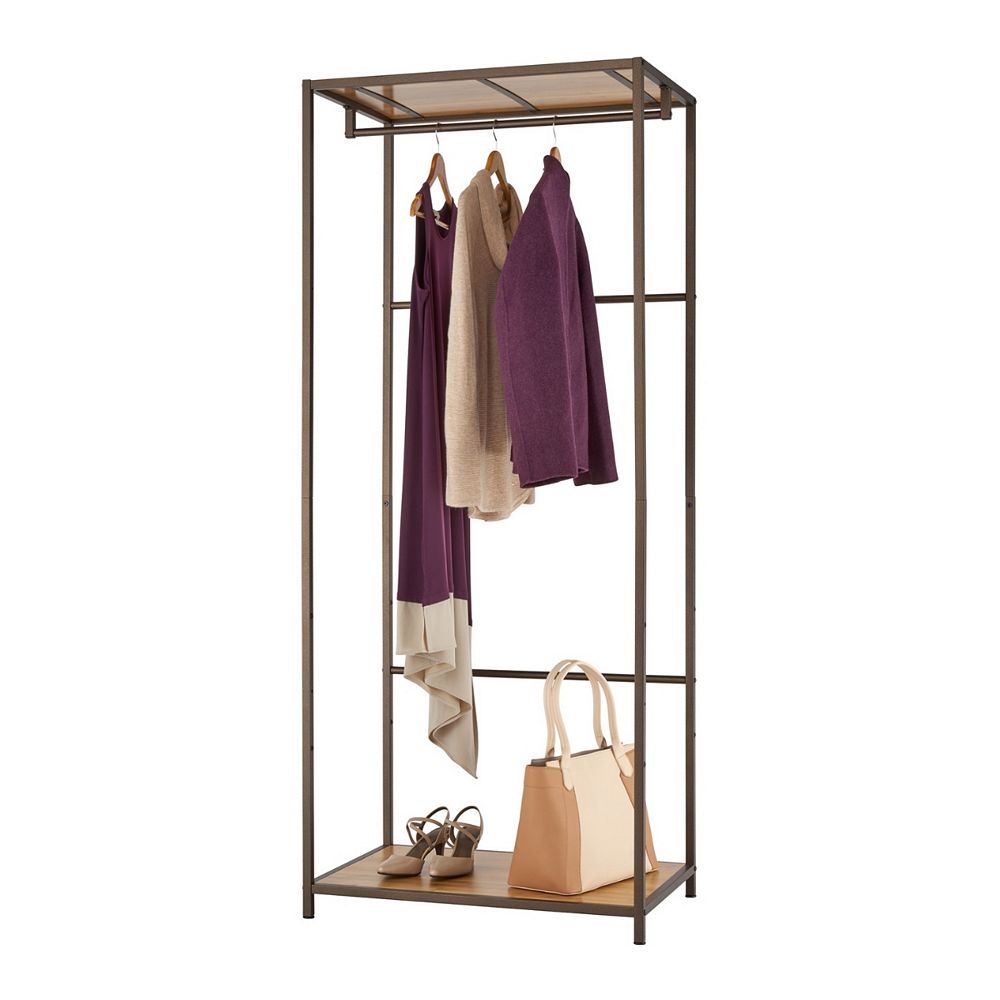 Trinity 30 inch x 72 inch Bronze Anthracite Bamboo Garment Rack | The