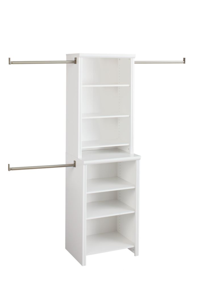 ClosetMaid Impressions 25 in. White Deluxe Hutch Closet Kit The Home