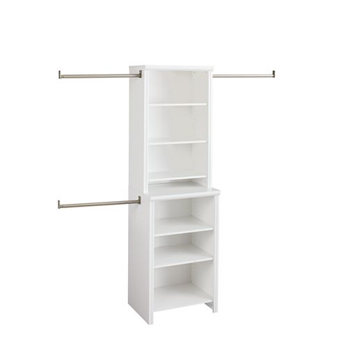 Impressions 25 in. White Deluxe Hutch Closet Kit