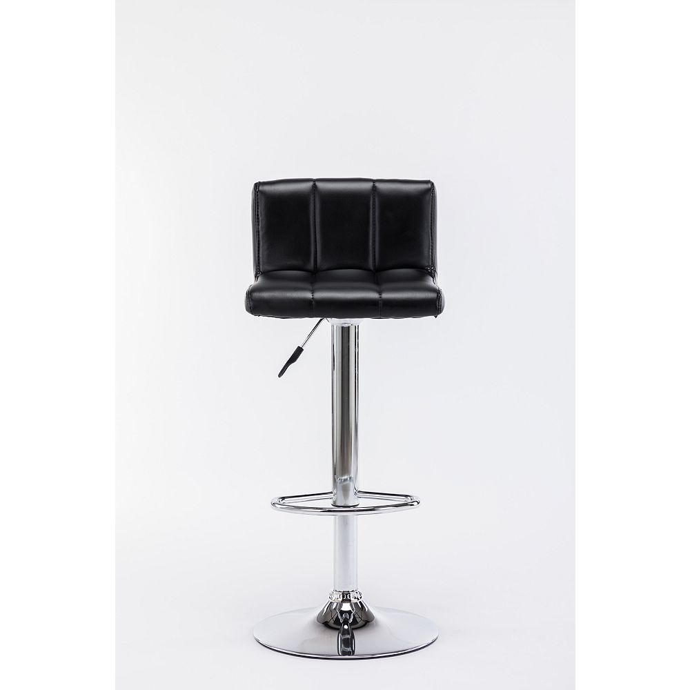 The Tangerine Mirror Company Aria, Gas Lift Bar Stool, Black & Chrome Set of 2 The Home