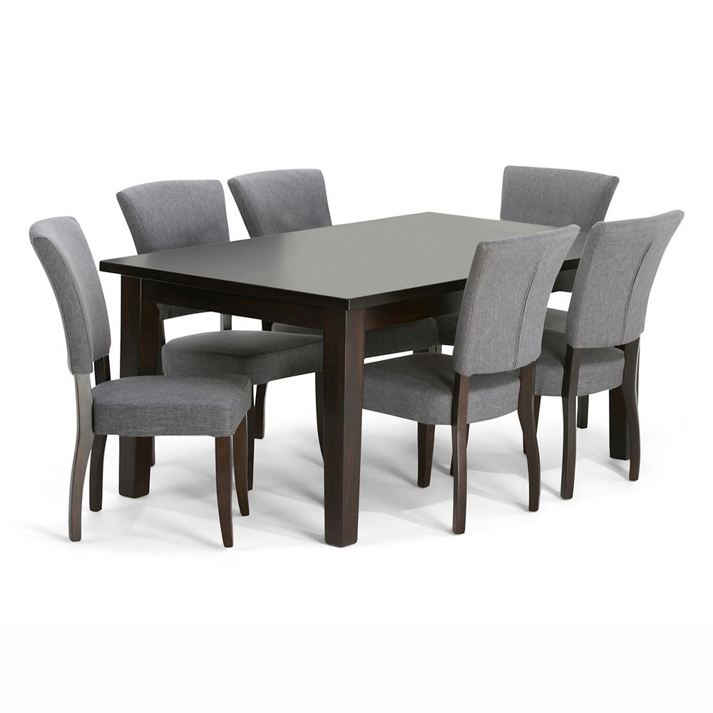 Simpli Home Joseph Contemporary 7 Pc Dining Set 6 Dining Chairs in