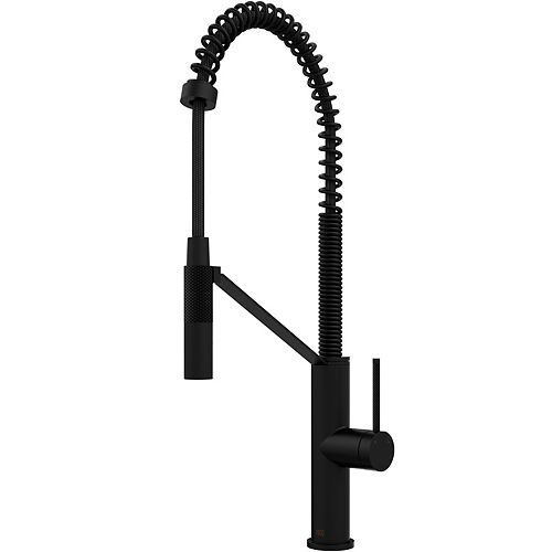 Livingston Single-Handle Pull-Down Sprayer Kitchen Faucet in Matte Black