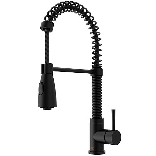 Brant Single-Handle Pull-Down Sprayer Kitchen Faucet in Matte Black