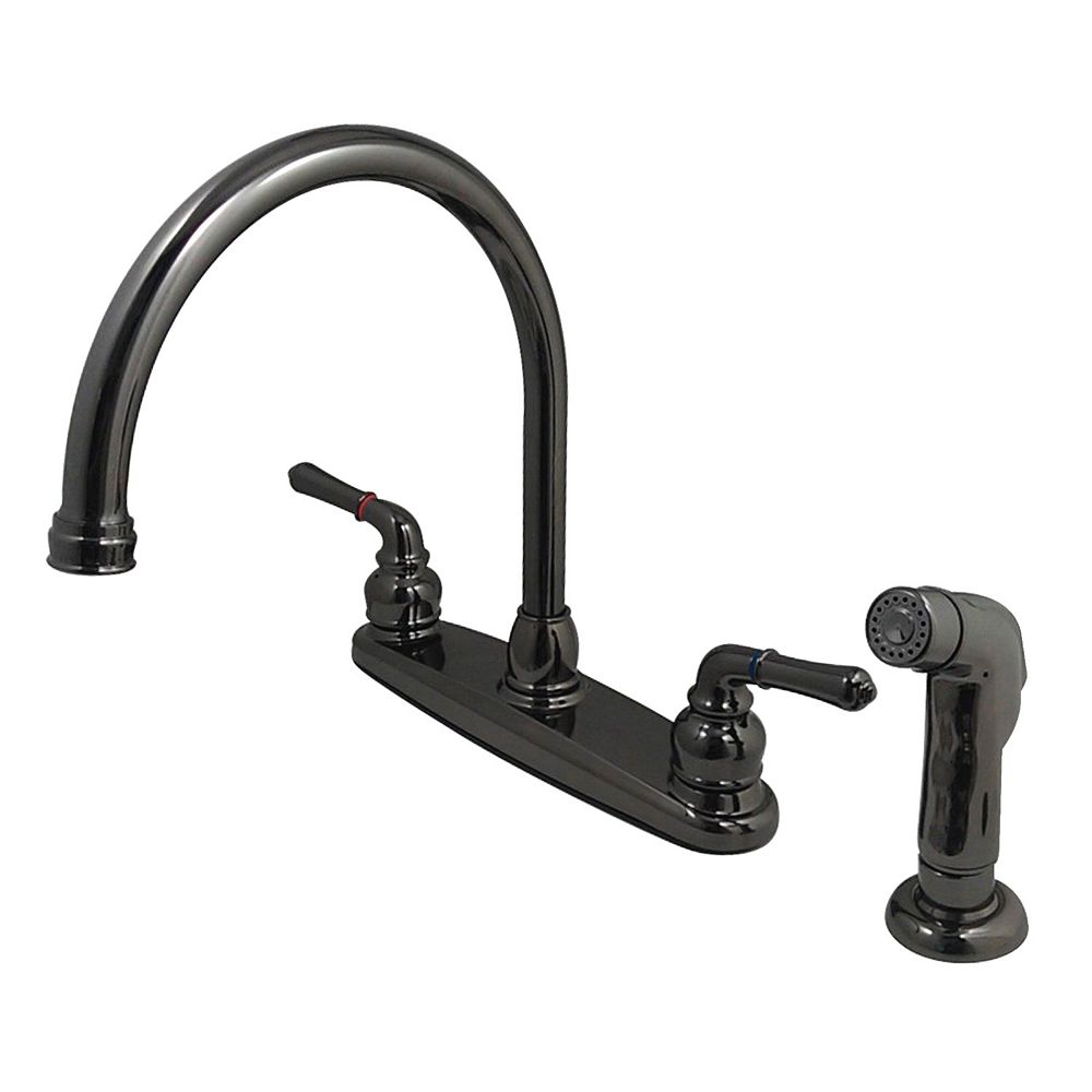 Kingston Brass 2-Handle Standard Kitchen Faucet with Side Sprayer in