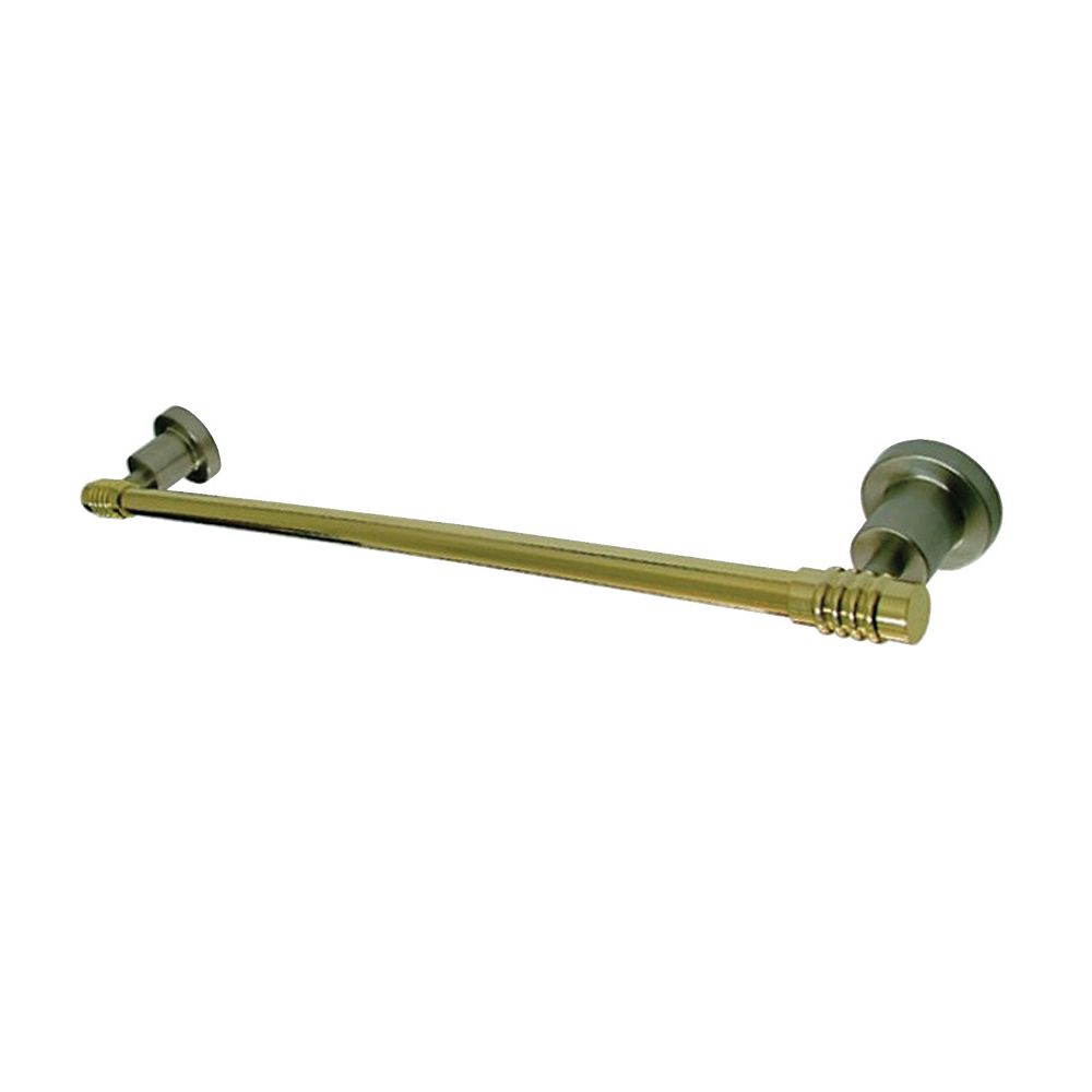 Kingston Brass Milano 18 in. Towel Bar in Polished Brass and Satin