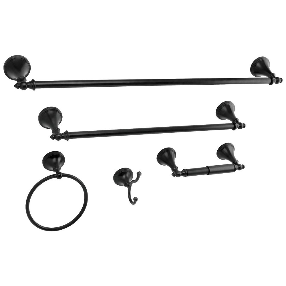 Kingston Brass Naples 5Piece Bathroom Accessory Set in Black The