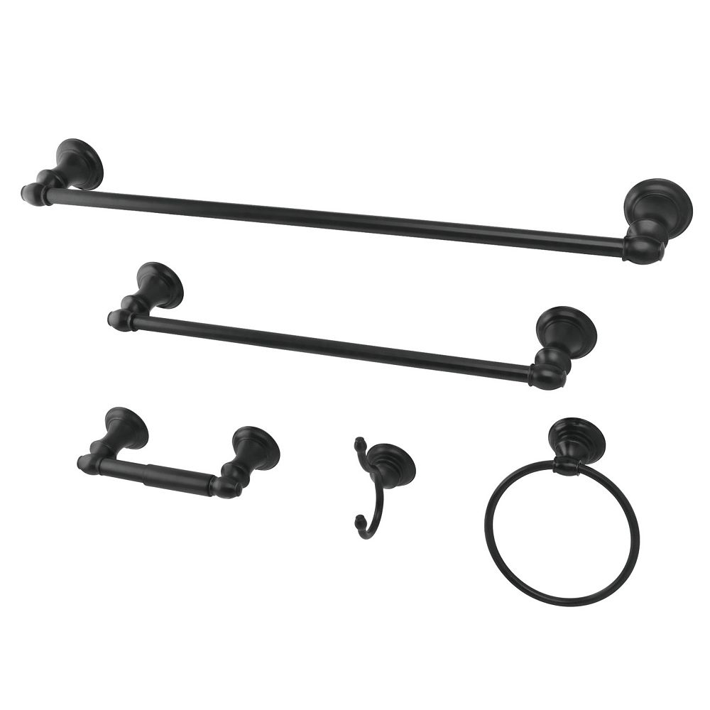Kingston Brass Provence 5Piece Bathroom Accessory Set in Black