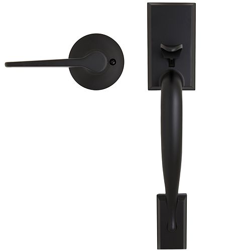 Weiser Ashfield Handleset with Ashfield Lever in Matte Black The Home