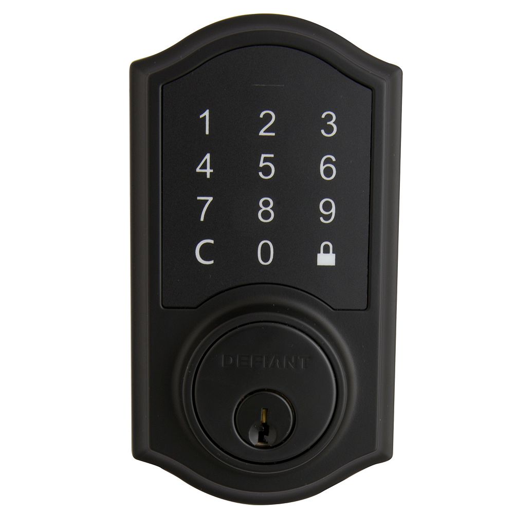 Defiant Castle Matte Black Single Cylinder Neo Touch Electronic Keypad ...