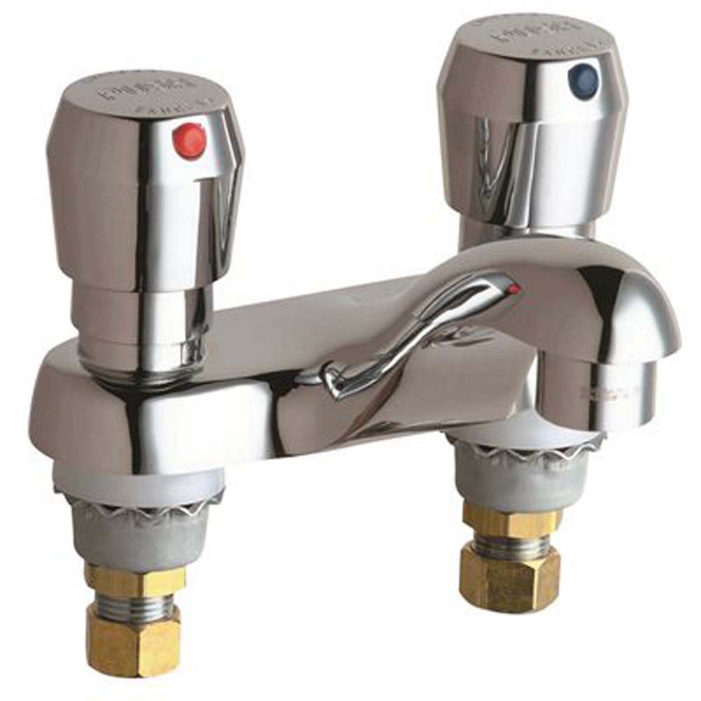 Chicago Faucets 4 inch Centerset 2Handle LowArc Bathroom Faucet In
