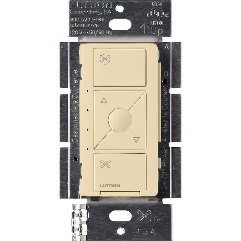 Lutron Caseta Wireless Smart Fan Speed Control, SinglePole, Ivory