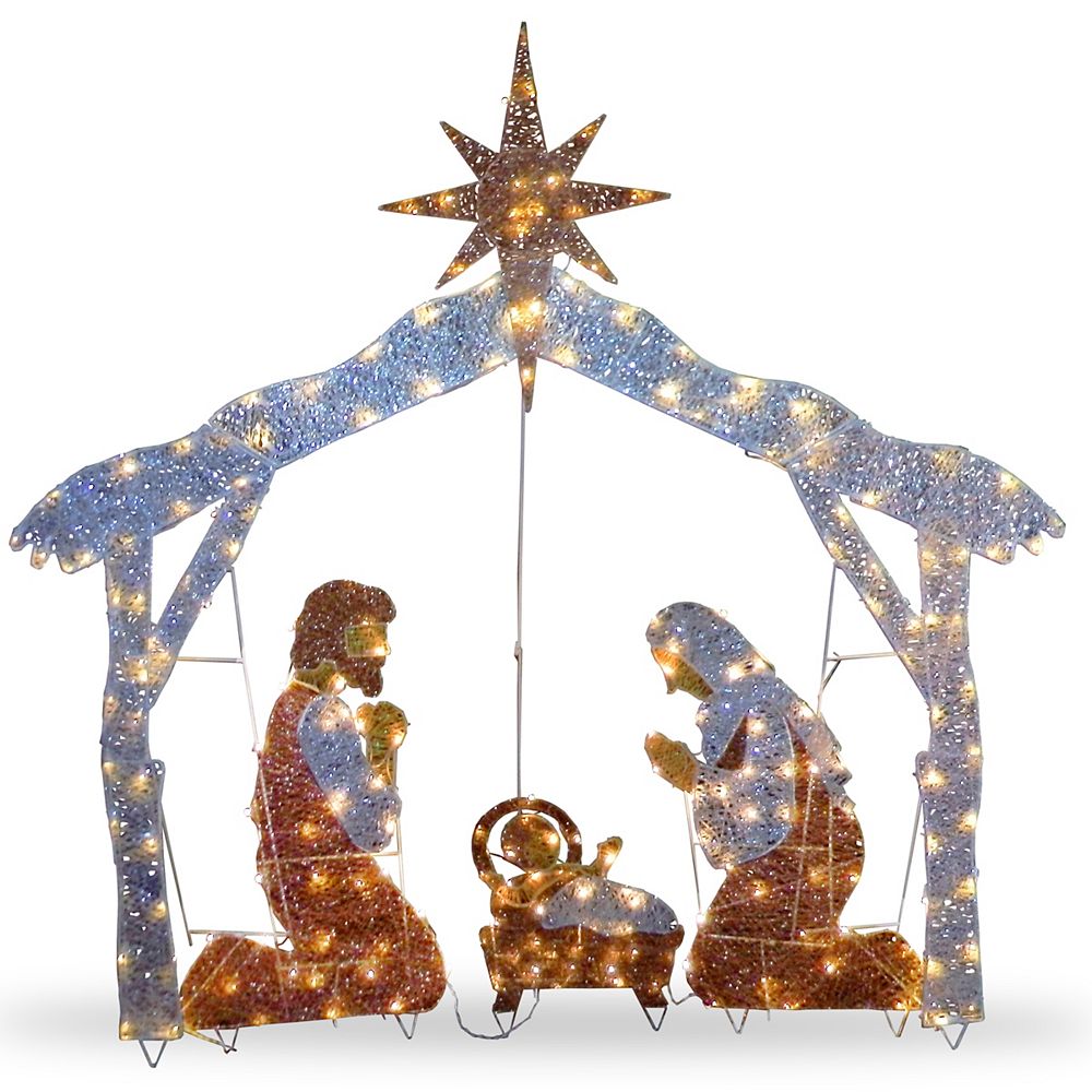 National Tree Company 72 Nativity Scene with Clear Lights | The Home