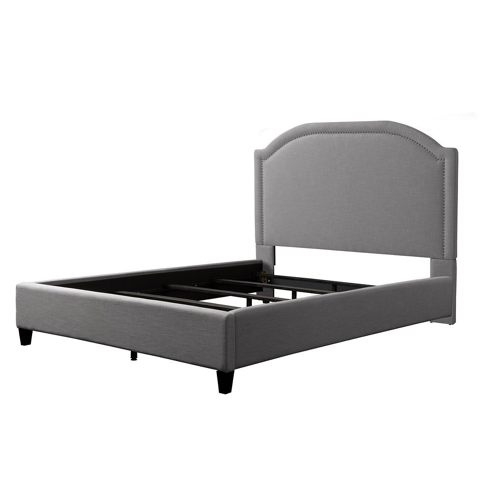 Grey Fabric Double Bed Frame, Upholstered Double Bed Frame