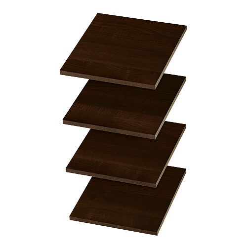 Closet Evolution 12-inch Shelves in Espresso (4-Pack)