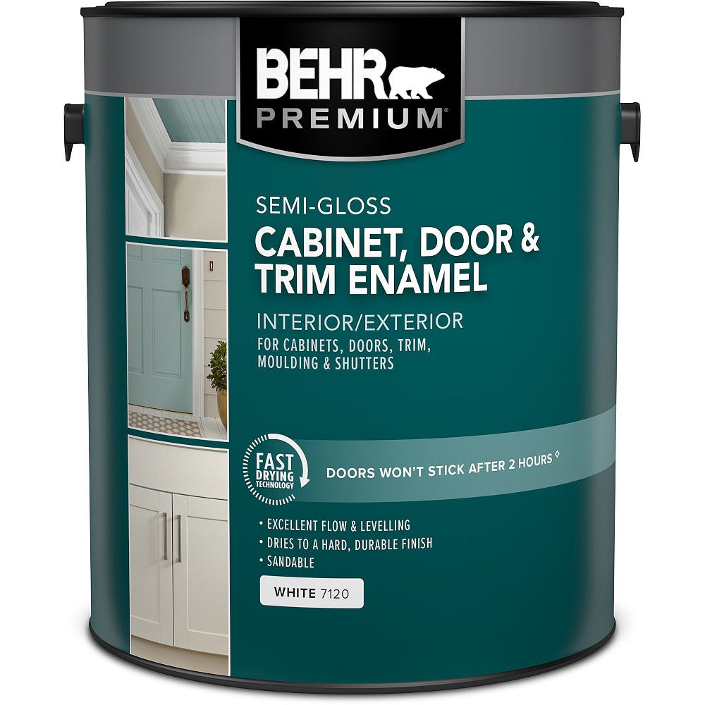 Behr Premium Cabinet Trim Interior Semi Gloss Enamel Paint White Base 3 79 L The Home Depot Canada Behr Premium Cabinet Trim Interior, Behr Cabinet And Trim Paint Home Depot