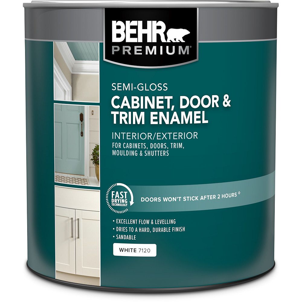 Behr Premium Peinture intérieur pour armoires et garnitures, émail semibrillant Base bl
