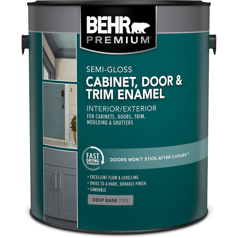 Behr Premium Cabinet Trim Interior Semi Gloss Enamel Paint Deep Base 3 79 L The Home Depot Canada Behr Premium Cabinet Trim Interior, Behr Cabinet And Trim Paint Home Depot
