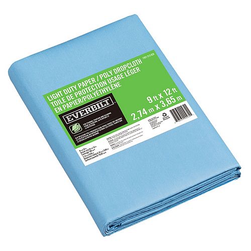 Everbilt 9 ft. x 12 ft. Slip Resistant Paper/Poly Drop Cloth